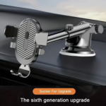 K03 Universal Car Phone Holder — Dashboard & Windshield Suction Mount with Telescoping Arm