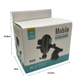 K03 Universal Car Phone Holder — Dashboard & Windshield Suction Mount with Telescoping Arm