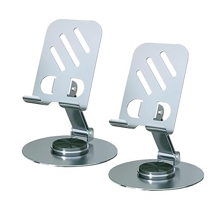 J-3 Metal Foldable Phone Stand with 360° Rotating Base