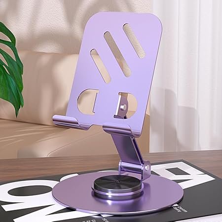 J-3 Metal Foldable Phone Stand with 360° Rotating Base