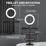 Selfie Ring Light Kit with 2 Phone Stands — 3 Colour Modes, 9 Brightness Levels, USB Powered