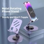 J-3 Metal Foldable Phone Stand with 360° Rotating Base