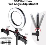 Selfie Ring Light Kit with 2 Phone Stands — 3 Colour Modes, 9 Brightness Levels, USB Powered