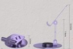 J-3 Metal Foldable Phone Stand with 360° Rotating Base