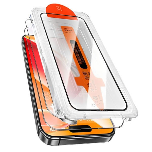 9H Tempered Glass Screen Protector with One-Click Applicator — for IPhone 12  → 17 Pro Max