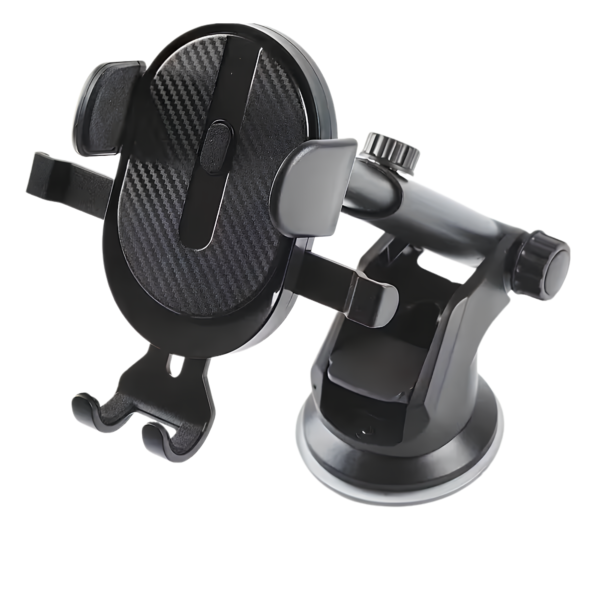 K03 Universal Car Phone Holder — Dashboard & Windshield Suction Mount with Telescoping Arm